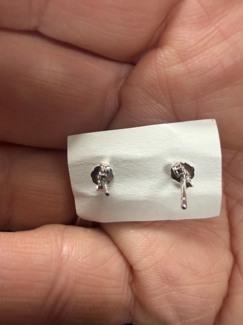 Teardrop Opal Stud Earrings in White - Elegant Women's Jewelry Sterling Silver - Picture 2 of 4